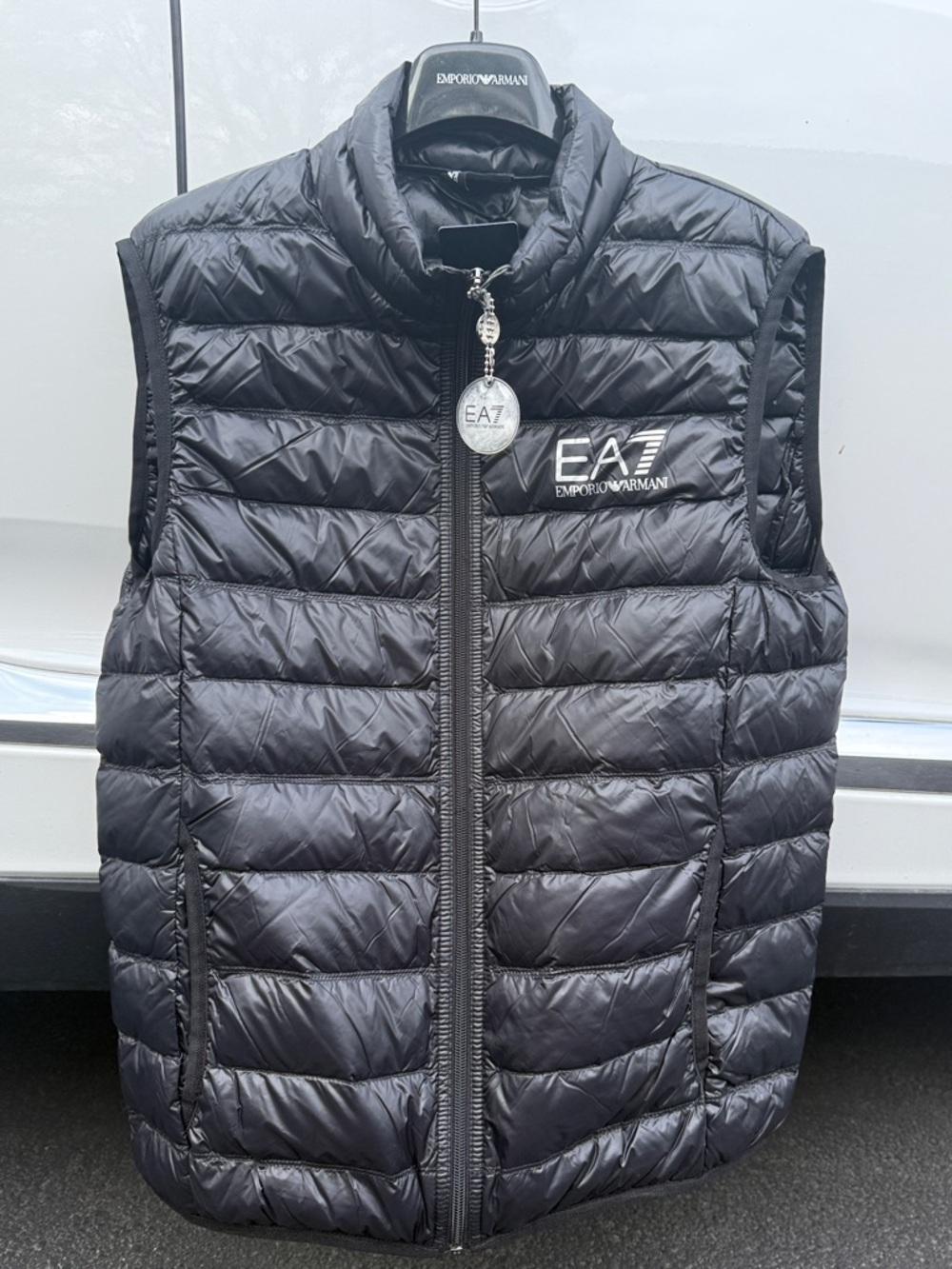 Emporio Armani Men’s Black Quilted EA7 Puffer Vest